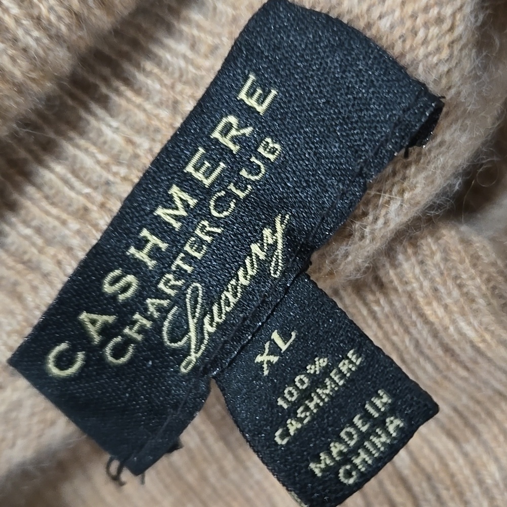Charter Club Camel 100% Cashmere Turtleneck Sweater, XL - Picture 6 of 8